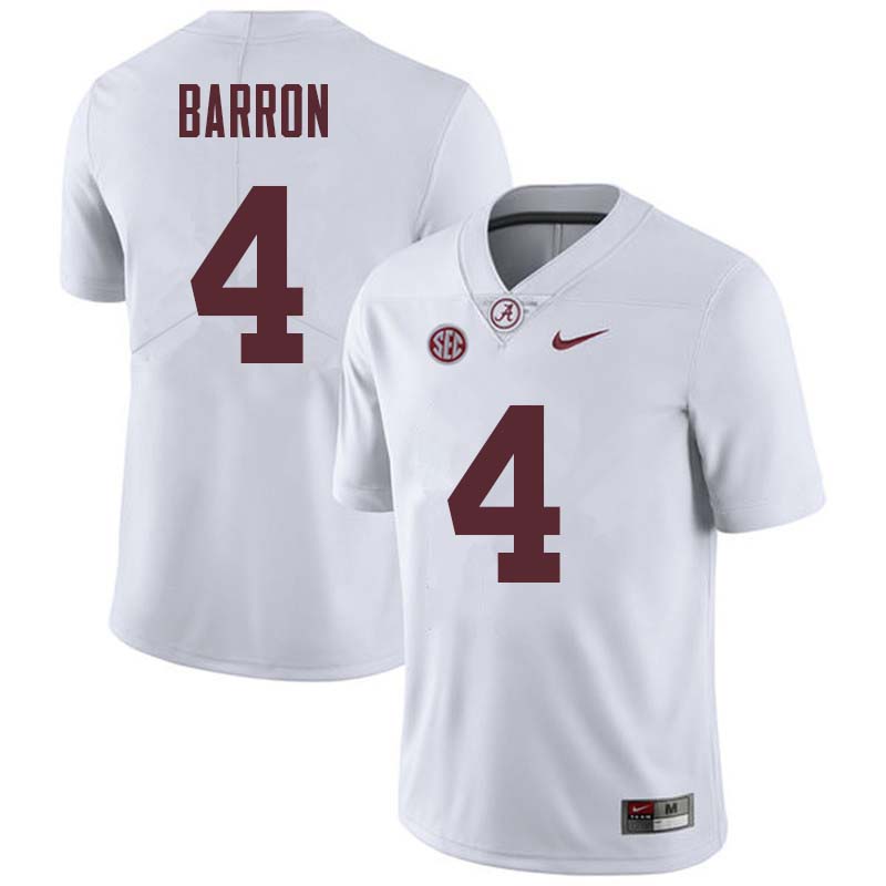 Alabama Crimson Tide Men's Mark Barron #4 White NCAA Nike Authentic Stitched College Football Jersey MF16D24FZ